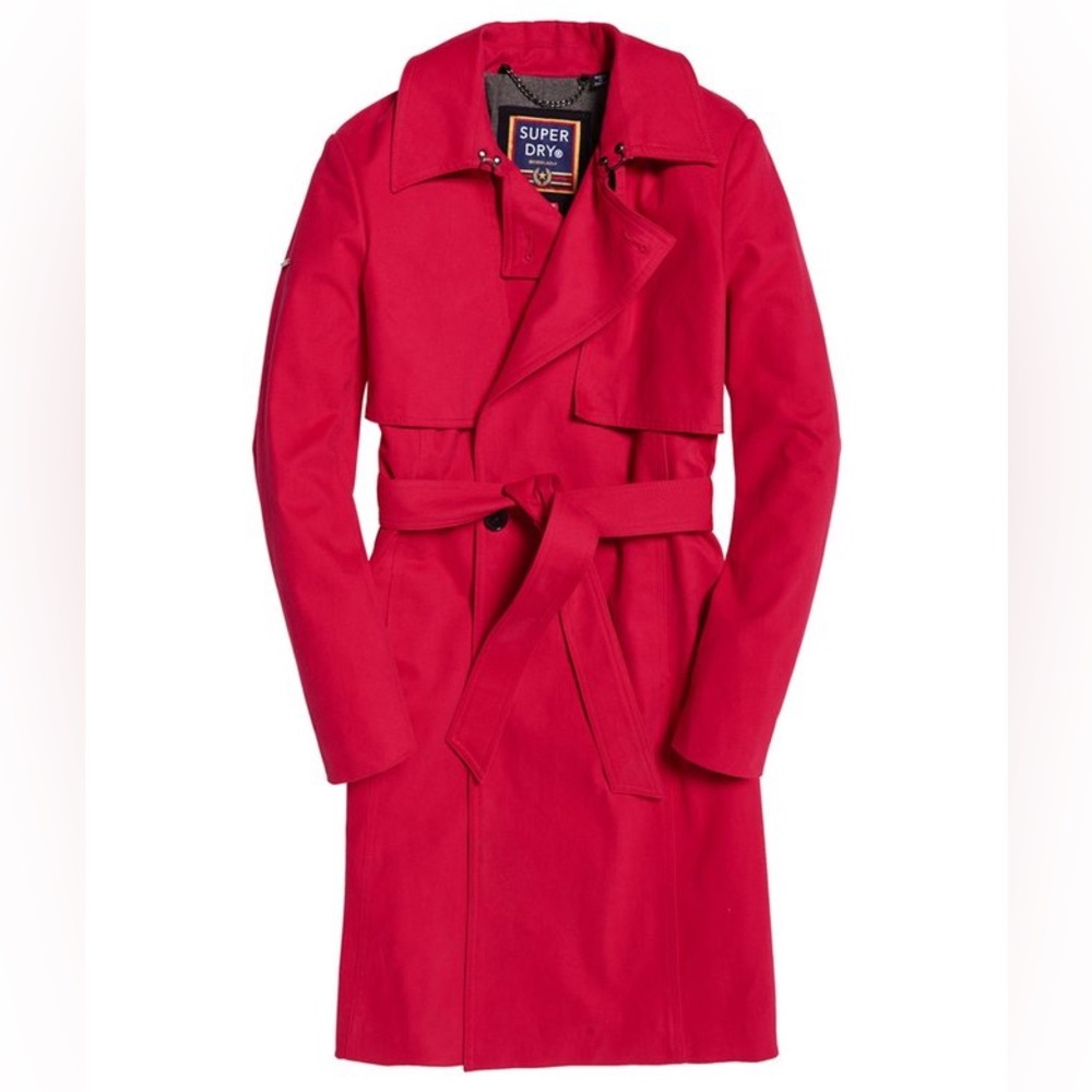 Superdry Women’s Trench Coat – Raspberry Red – Size Small US 6